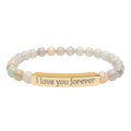 Engraved Natural Stone Stretch Bracelet